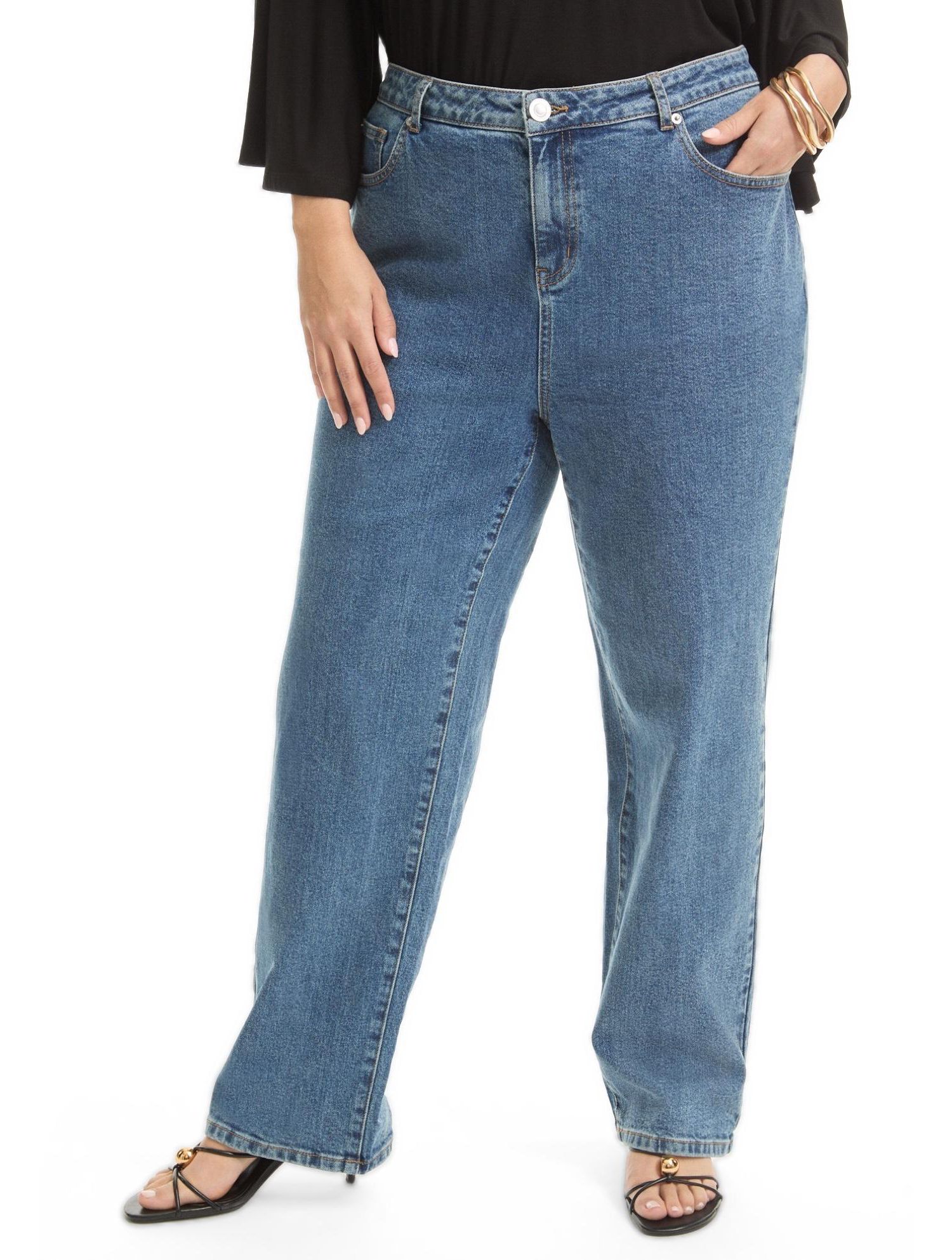Women's June and Vie June Fit High-Rise Straight-Leg Stretch Jeans