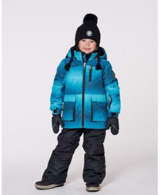 Toddler Boys Two-Piece Play Snowsuit with Printed Jacket and Solid Pant Black - Toddler|Child