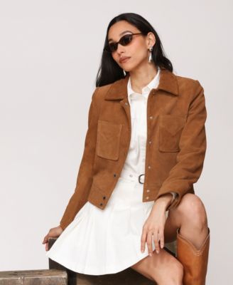 Women's Suede Western Snap Front Fitted Jacket