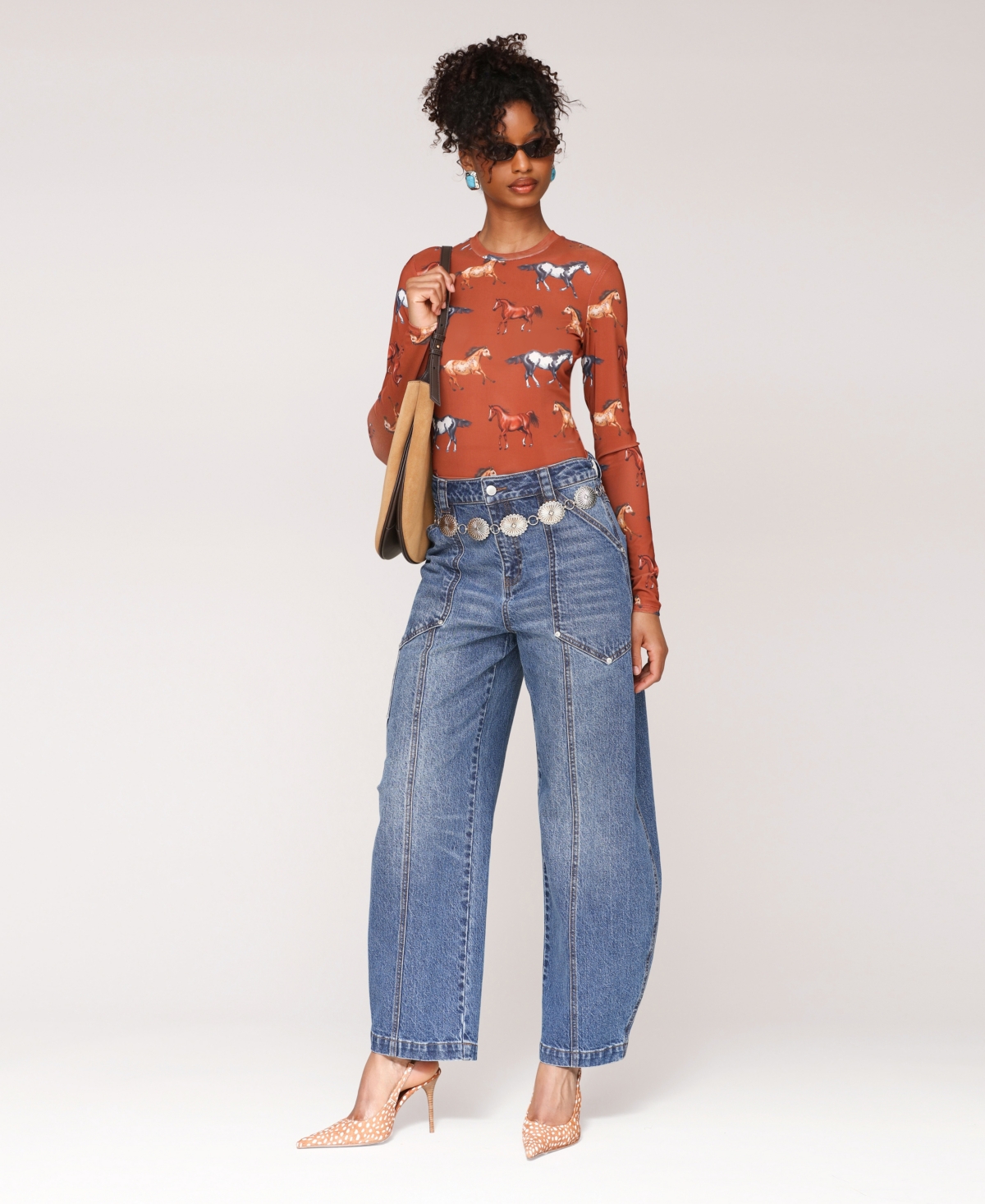 Avec Les Filles Zucchini Leg Carpenter Jeans In Blue