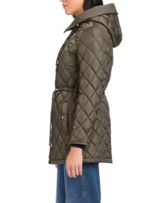 Women's Diamond Quilted Anorak Jacket With Hood