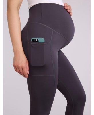 Women's Over the Belly Side Pocket Active Maternity Leggings - Motherhood Maternity
