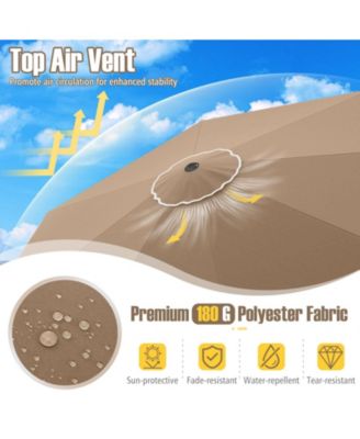 10 Feet Patio Umbrella Outdoor Market Umbrella with Crank Tilt Adjustment