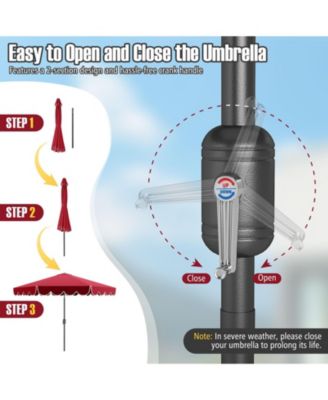 10 Feet Patio Umbrella Outdoor Market Umbrella with Crank Tilt Adjustment