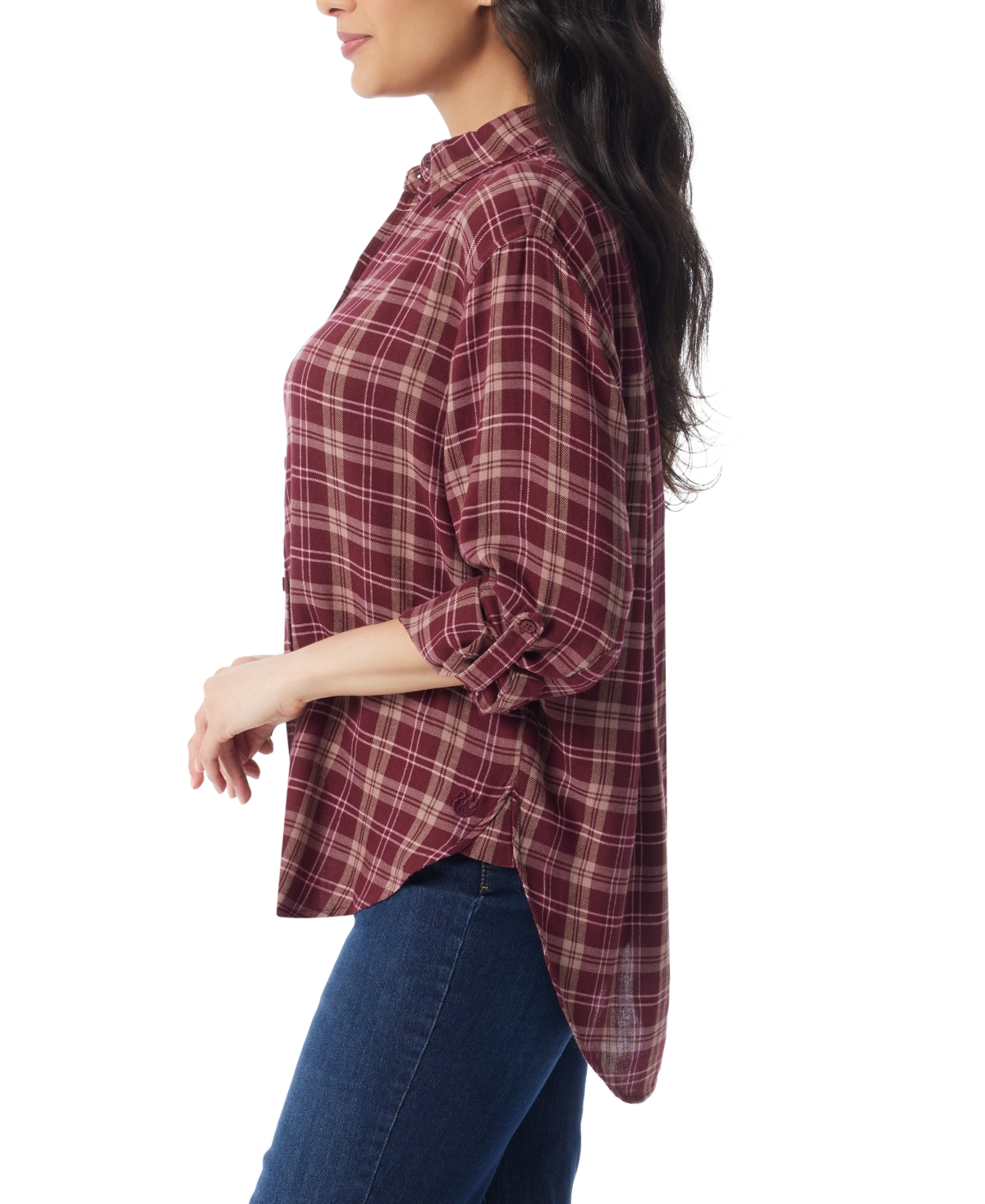 Gloria Vanderbilt Women's Amanda Roll-tab-sleeve Shirt In Brown