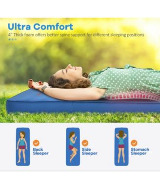 Self-Inflating Folding Camping Sleeping Mattress with Carrying Bag - Blue