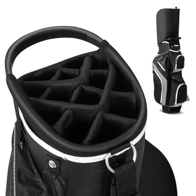Gray Golf Cart Bag with 14-Way Top Dividers