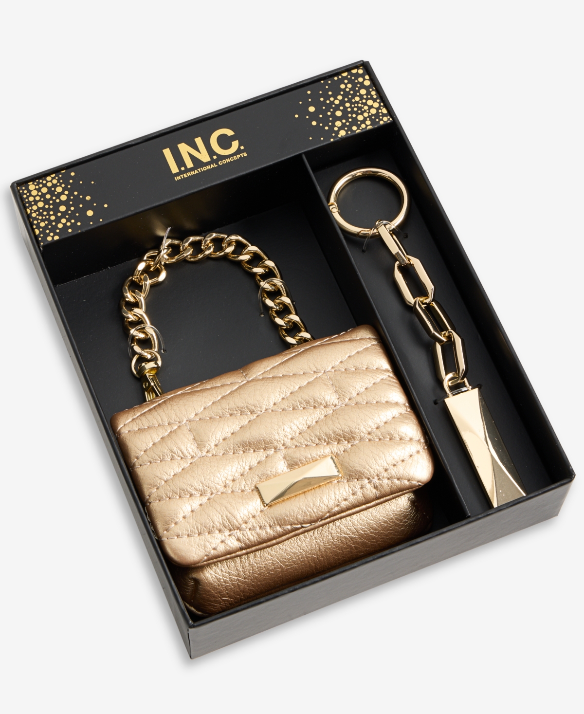 Inc International Concepts Taylah Quilted Mini Bag, Macy's Exclusive In Gold