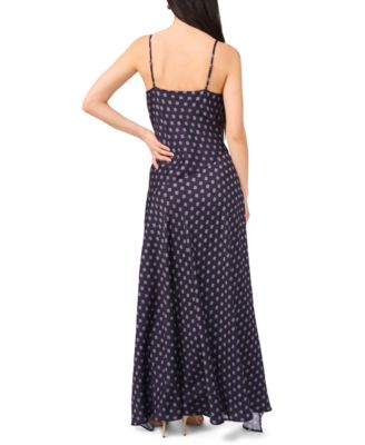 Women's Cowl Neck Asymmetric Hem Combo Slip Dress