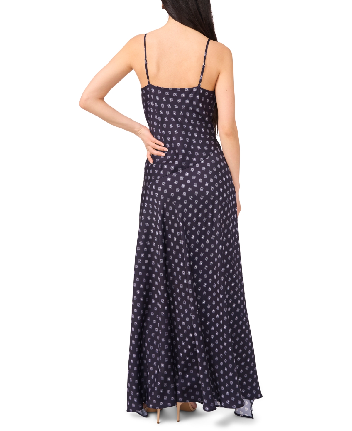 1.state Women's Cowl Neck Asymmetric Hem Combo Slip Dress In Multi