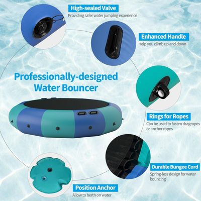 15 Feet Inflatable Splash Padded Water Bouncer Trampoline