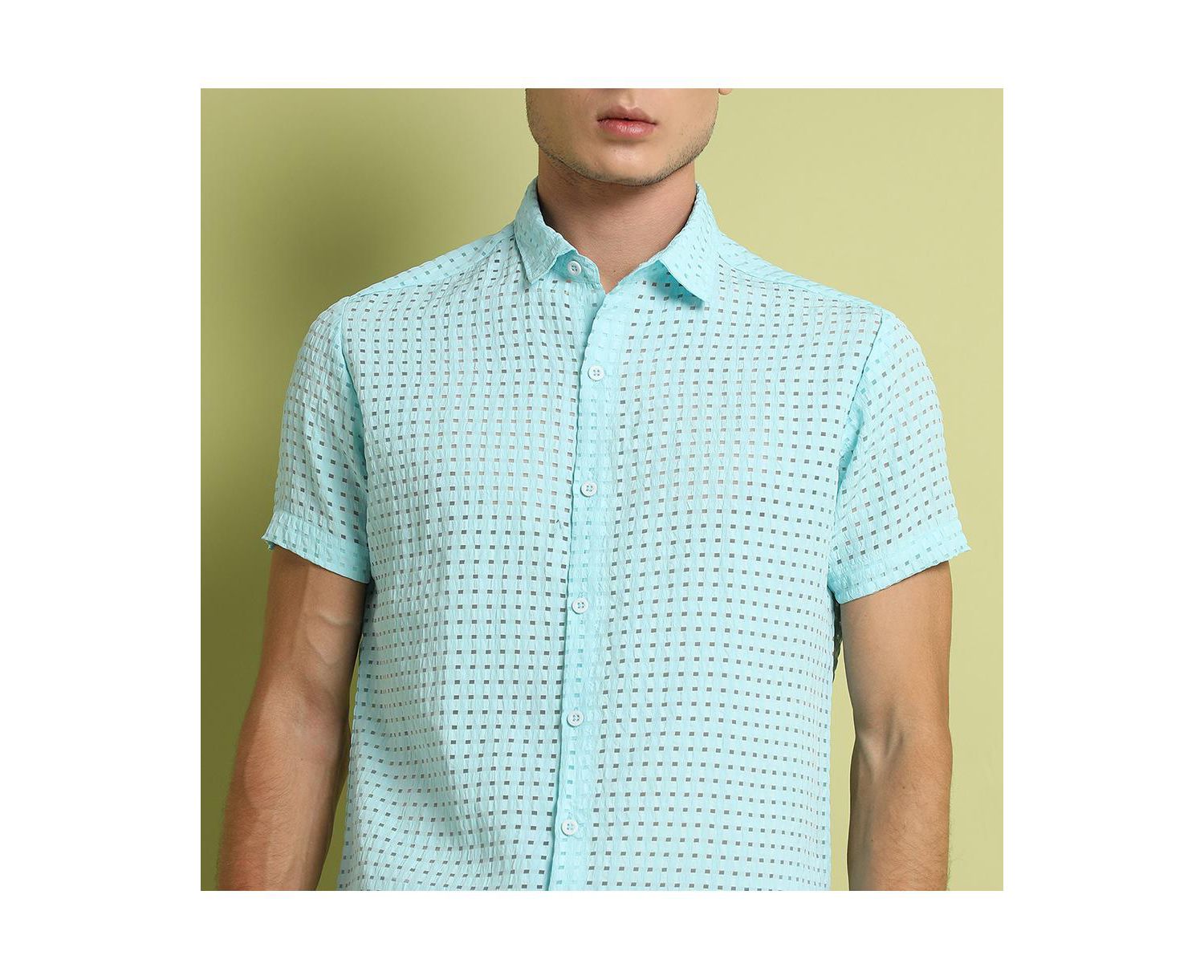 Men's See-Through Square Shirt