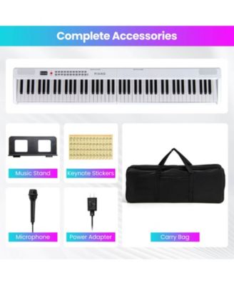 88 Key Folding Piano Keyboard with Wireless MIDI Dual Speakers 1000 Timbres