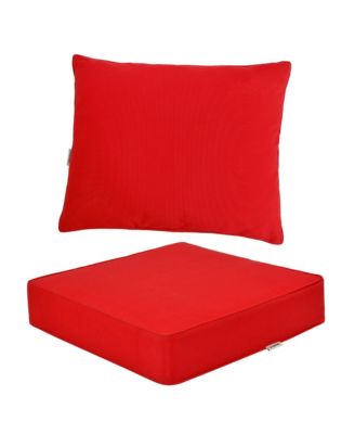 2PCS Deep Seat Chair Cushion Pads Set Indoor Outdoor W/ Rope Belts