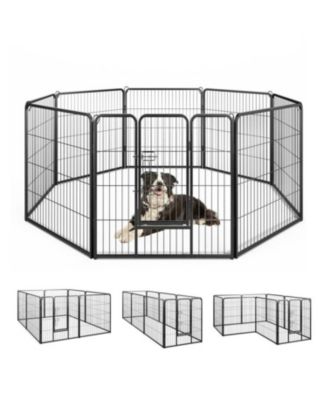 8-Panel 32 Inch Height Pet Fence for Indoor and Outdoor Use