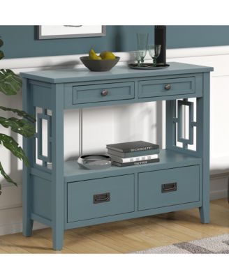 CASAINC 36" Cabinet Pine Wood Console Table with 4 Drawers & 1 Storage Shelf