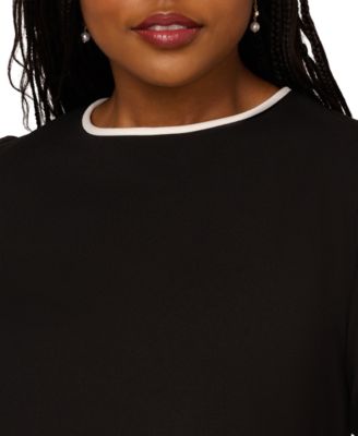 Plus Size 3/4-Sleeve Crewneck Dress