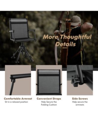 Folding Swivel Patio Chair with 4 Adjustable Legs