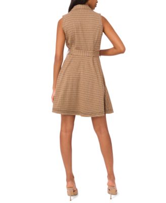 Petite Crossover V-Neck Belted Short Dress