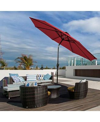 10 Feet Outdoor Patio umbrella with Bright Solar LED Lights