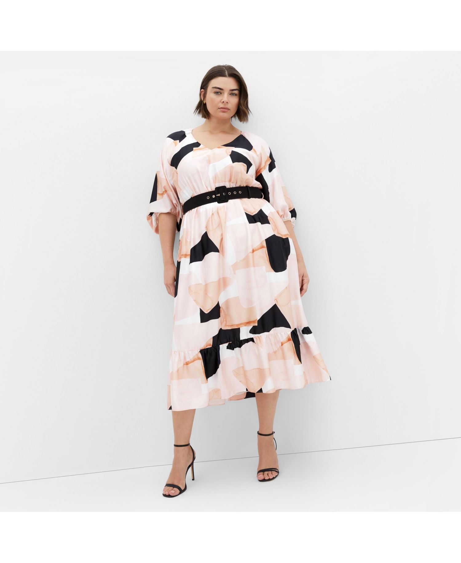 Plus Size Betty Print Midi Dress