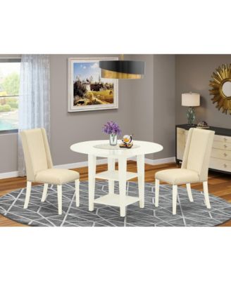 3-Pc. Rubber Wood Shelf Storage Dining Room Set