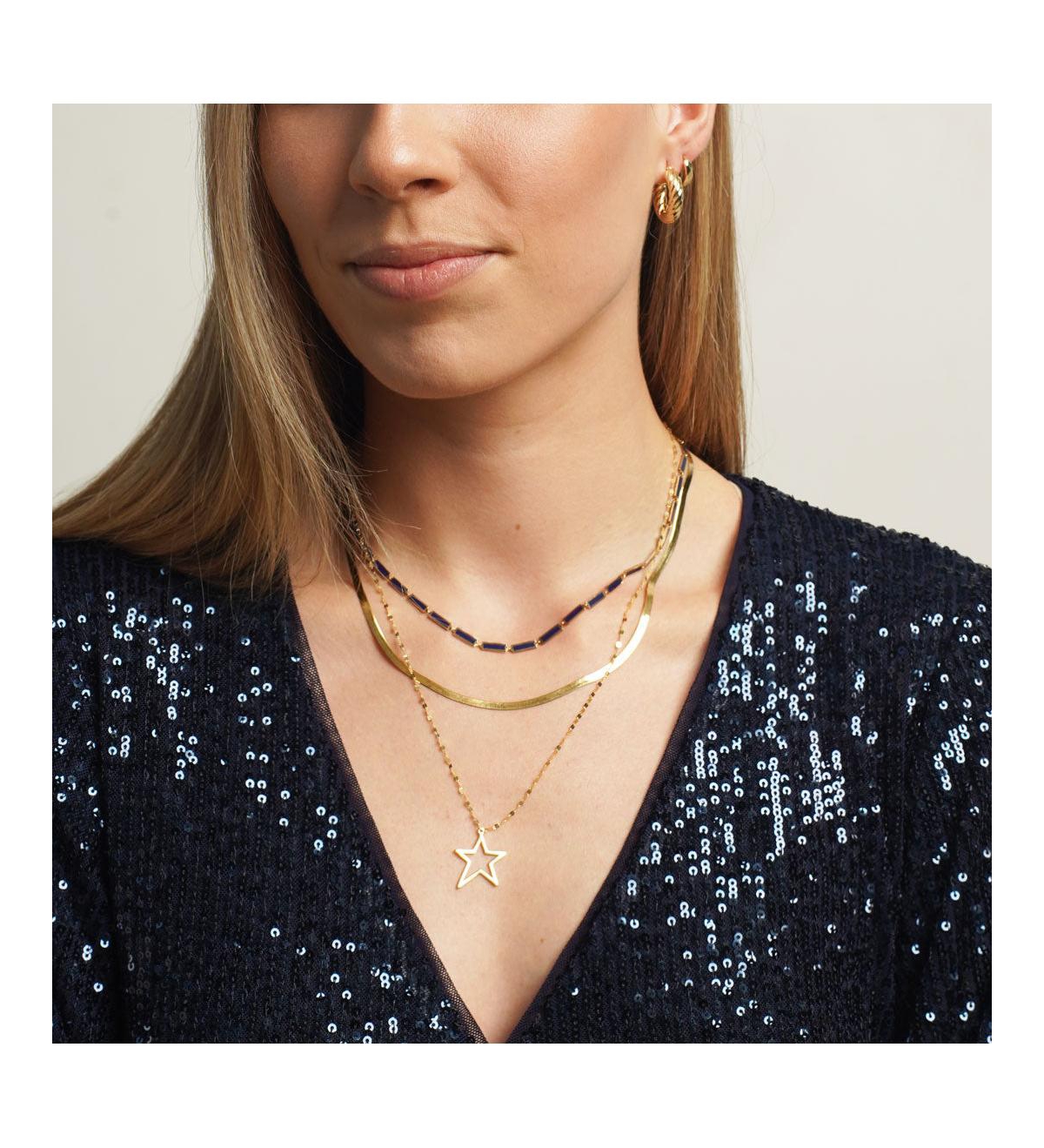 The Lovery Mini Herringbone Necklace 14K Gold - 3 millimeters