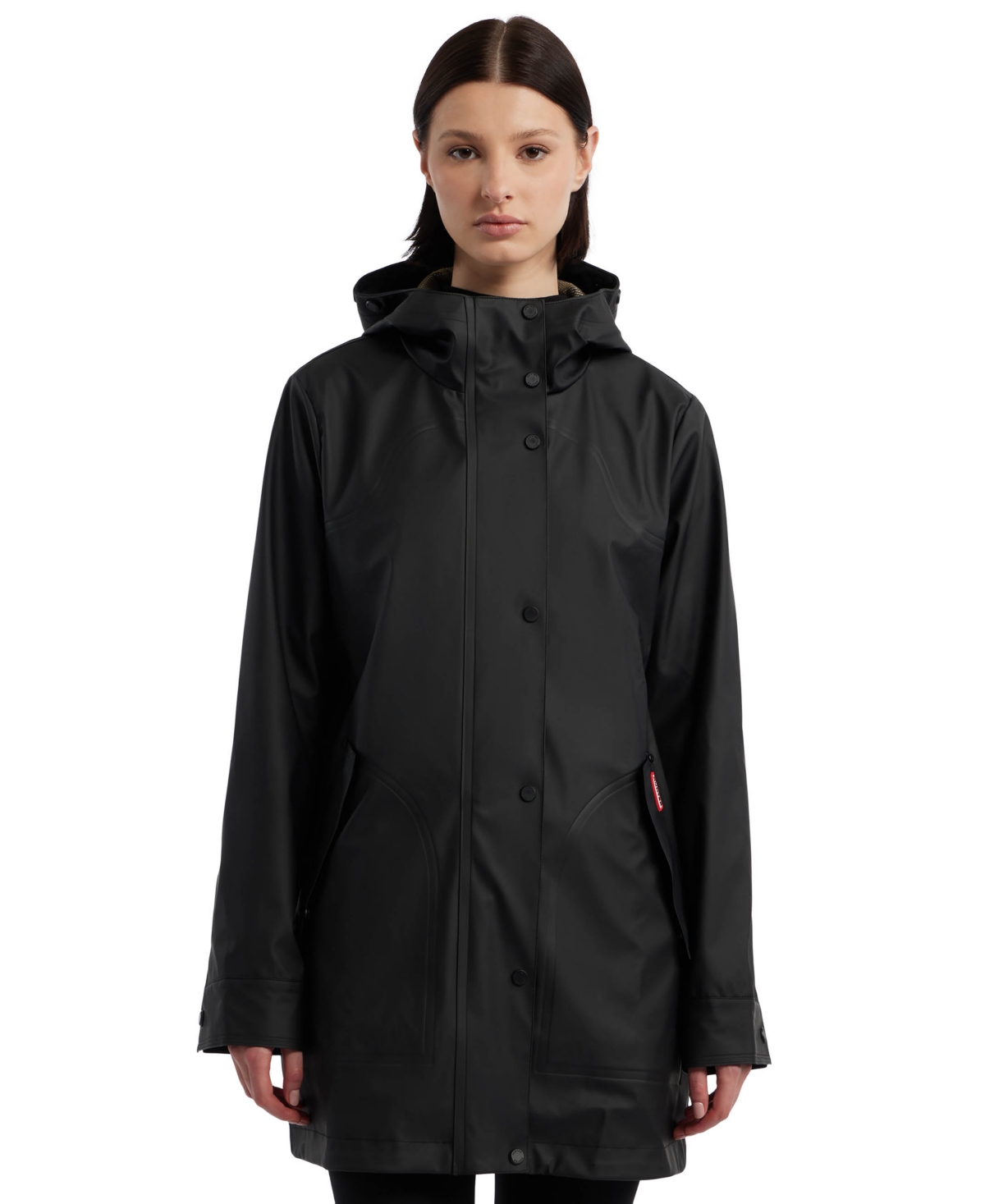 Hunter Acacia Waterproof Rubberized Raincoat In Black