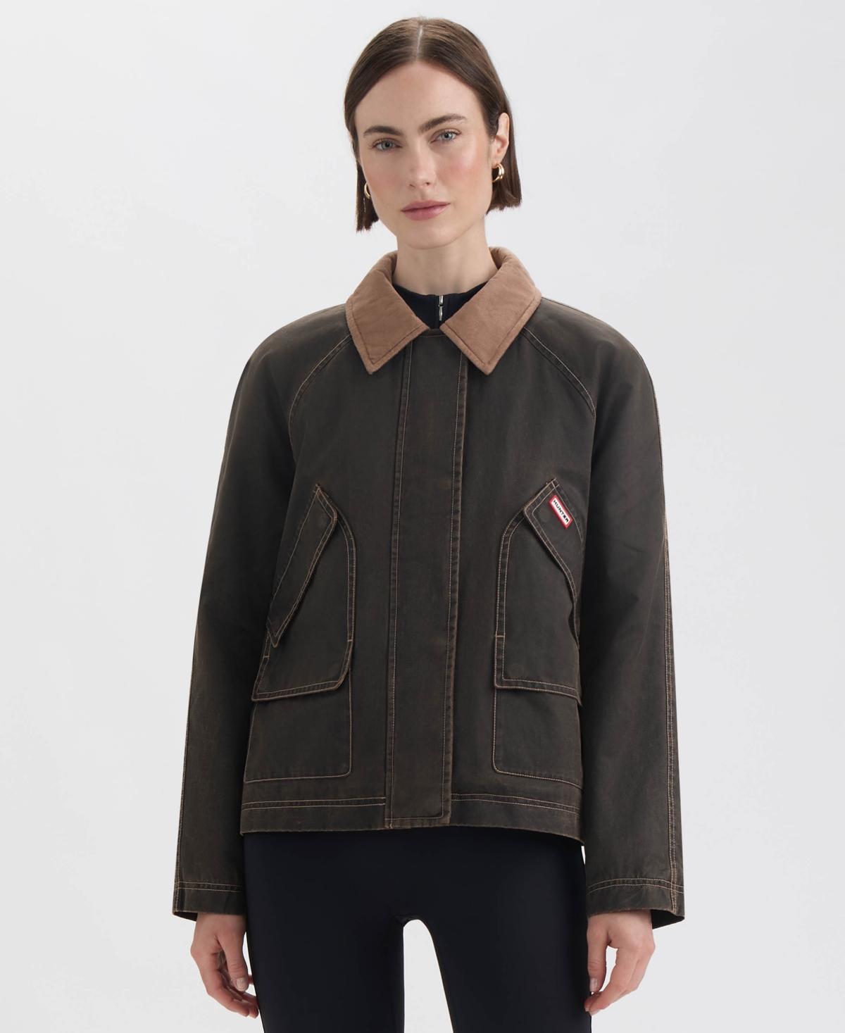 Hunter Bex Washed Wax Hunting Jacket In Brown