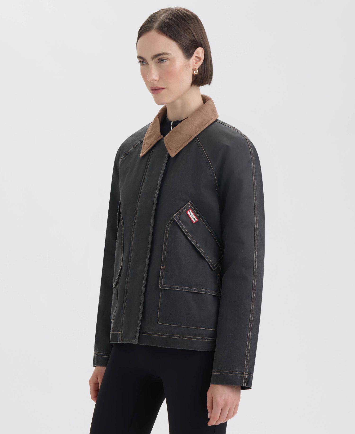 Women's Short Faux Fur-Lined Waxed Jacket