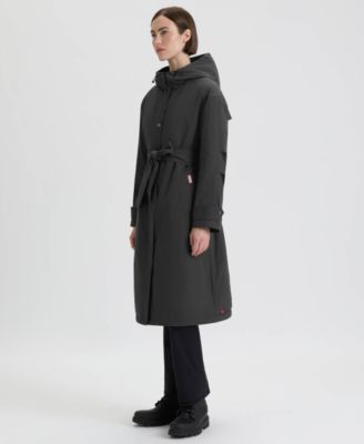 Women's Hooded Belt Trench Coat