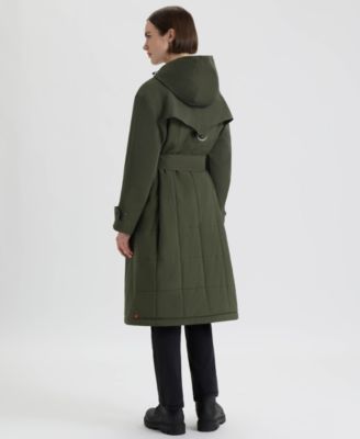 Women's Hooded Belt Trench Coat