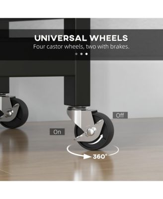 Rolling Kitchen Island Cart, Bar Serving Cart with Drawers,