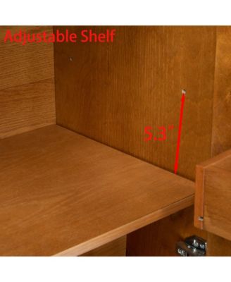 CASAINC 31.5" Cabinet with Wine Glass Holder & Wine Rack & Adjustable Shelf