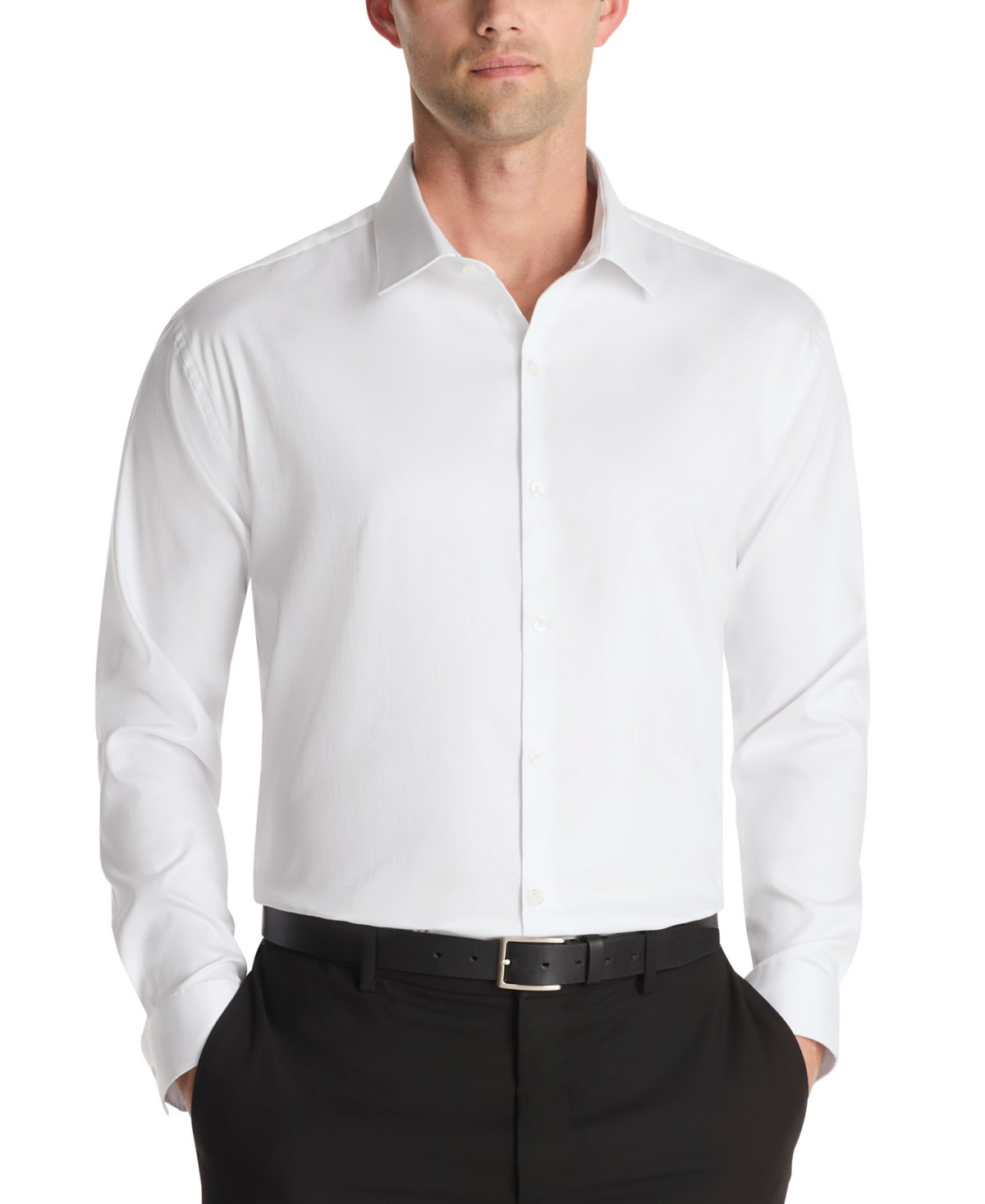 Kenneth Cole Reaction Men's Techni-Cole, Slim Fit Shirt, Sateen Solid — фото 1