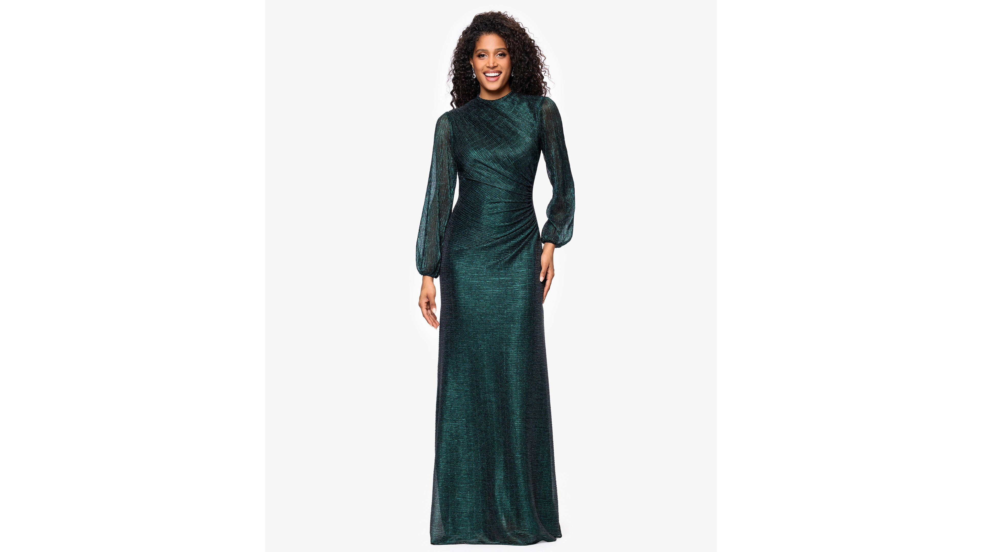 Betsy & Adam Women's Long Sleeve Maxi Dress