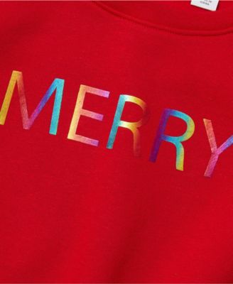 Girls Puff Shoulder Crew Neck Sweatshirt