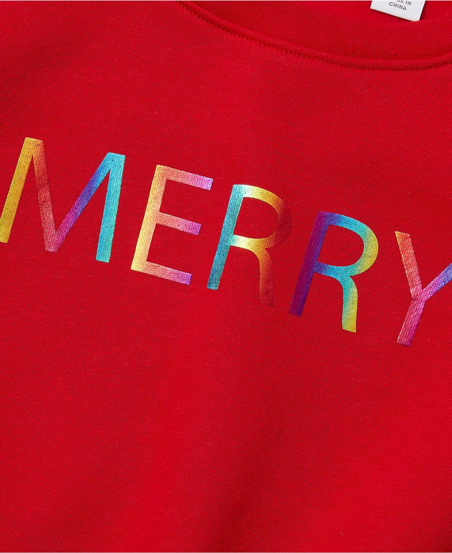 Girls Puff Shoulder Crew Neck Sweatshirt