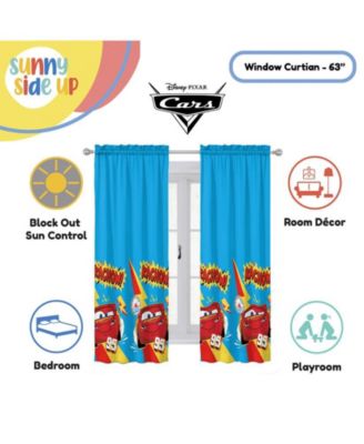 Pixar Cars Curtains for Kids Bedroom 4-Piece Drape Set Pack of 2