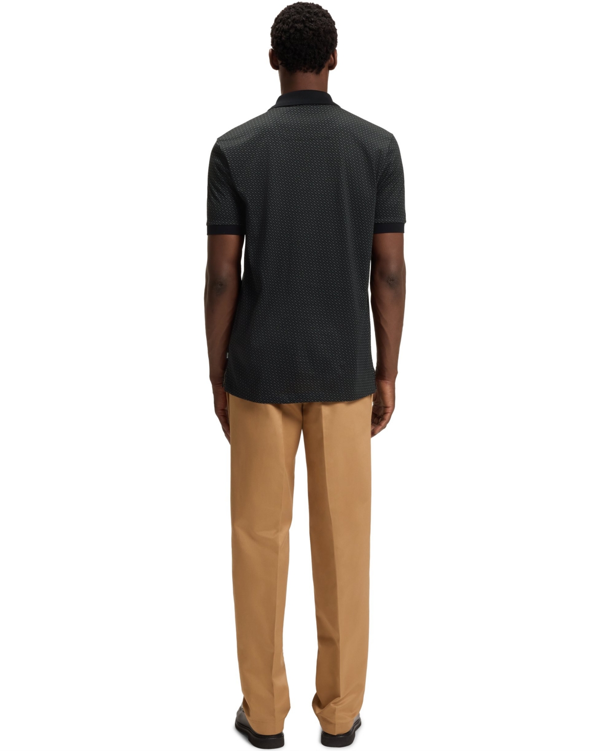 Hugo Boss Boss By  Men's Mercerised-cotton Monogram T-shirt In Black