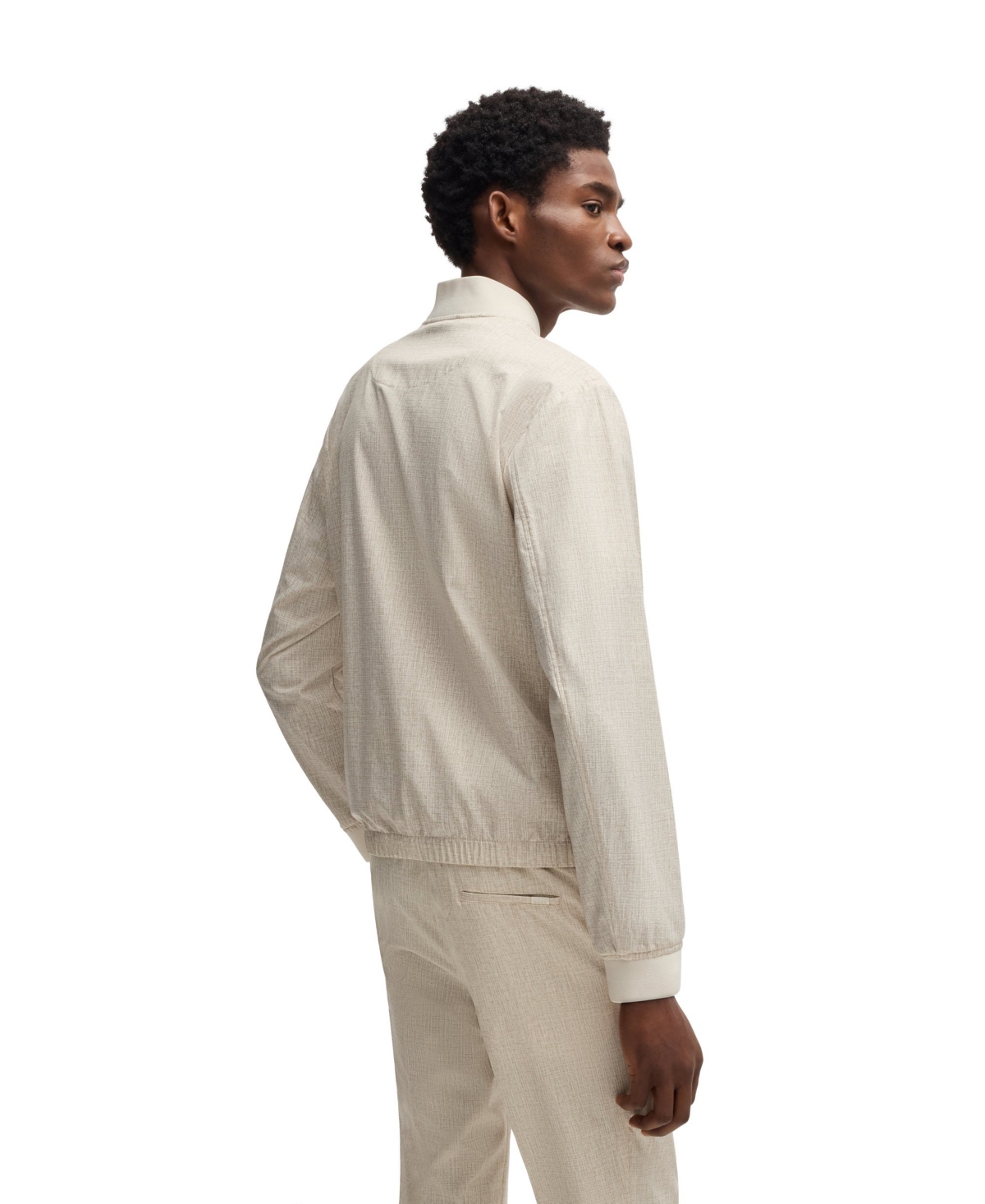 Hugo Boss Boss By  Men's Two-way Zip Water-repellent Packable Jacket In Neutral