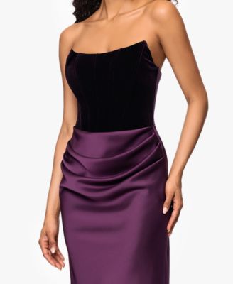 Women's Strapless Velvet Corset Dress