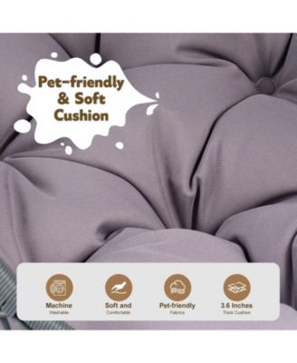 Cat Swing Bed with Stand and Cushion Indoor Outdoor Hammock for Cats and Small Pets