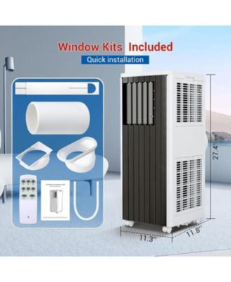 8000 BTU Portable Air Conditioner Compact Lightweight Easy to Move with Wheels Quiet Operation Includes Venting Kit Air Conditioner