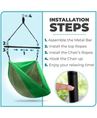 Hanging Outdoor Camping Cacoon Chair - Collapsible and Lightweight Swings - Swinging Rocker Chairs for Camp, Travel, Hiking, Tent, or Porch