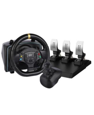 Racing Wheel with 1080° Rotation, Hall Effect Pedals, 6-Speed Shifter & Dual Vibration – Compatible with Xbox Series X|S, PS4, PC, Switch, Android