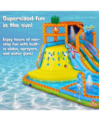 SpongeBob Mega Climb N  Go Inflatable Water Slide with Climbing Wall, 2 Slides & More