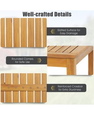 45'' Rectangular Bar Height Dining Table Outdoor Acacia Wood Bar Table Indonesia Teak