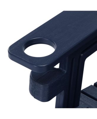 Outdoor HDPE Adirondack Chairs With Connecting Table Tray (Set of 2)