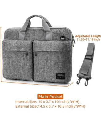 14 inch Laptop Bag with Shoulder Strap, Messenger Bag,Slim Computer Carrying Case Notebook Handbag for Men Women Fit for Acer Asus Lenovo HP Toshiba, Gray